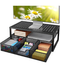 Monitor Stand Riser, Monitor Riser, Laptop Stand for Desk, Laptop Riser, Desk Organizer for Monitor, Laptop Shelf w/Vented for Screen, Computer Stand for Laptop, PC, Printer, for Home & Office