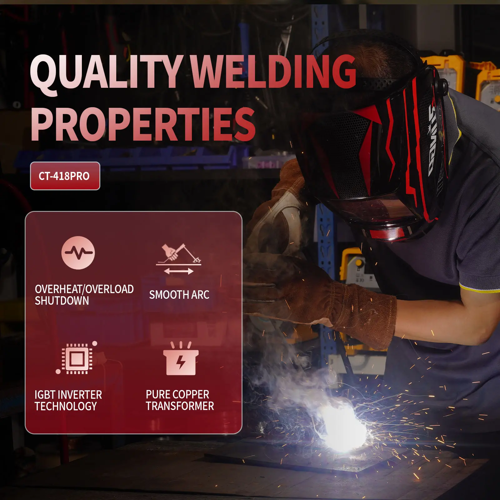 CT-418PRO Plasma Cutter Welder Gas MIG/Gasless MIG/HF TIG/Stick/CUT 5 in 1 Aluminum Welding Machine 110V/220V Dual Voltage IGBT Inverter LED Display MP200 Multi Process Welder with Accessories,summervibes