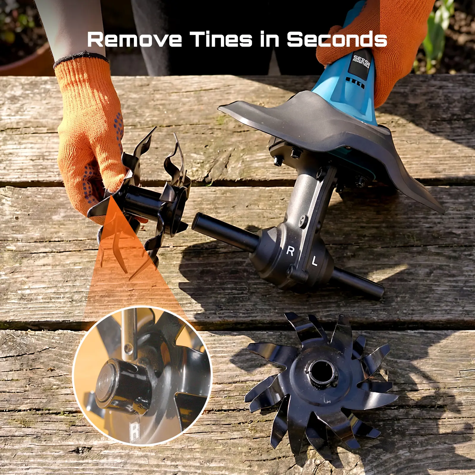 Electric Tiller for Gardening, 360 RPM Rototiller Cordless Cultivator, Total 8000mAh Battery Powered Garden Tiller 4 Pcs Blades for Smooth Tilling, Handheld Tiller for Raised Garden Beds Outdoorfun#SummerVibes