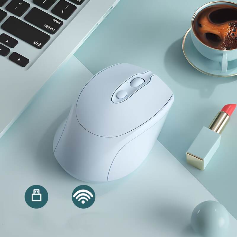 [Wireless Mouse] Rechargeable Ergonomic Wireless Mouse (BT & 2.4G) | Computer Cordless Mouse with USB Receiver for PC Mac Laptop