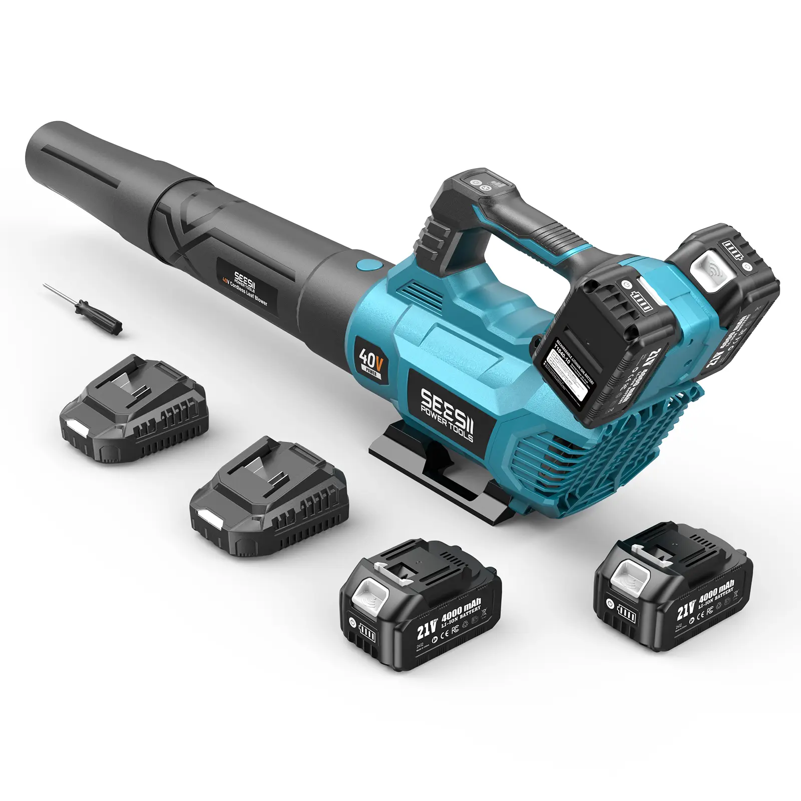40V Cordless Electric Leaf Blower/Snow Blower Cordless, 680CFM/210MPH Brushless Motor with 2 * 5200 mAh Batteries and 2*Chargers, Variable Speed Control & Turbo Button, Electric Blower for Lawn Care/Debris/Dust#SummerVibes
