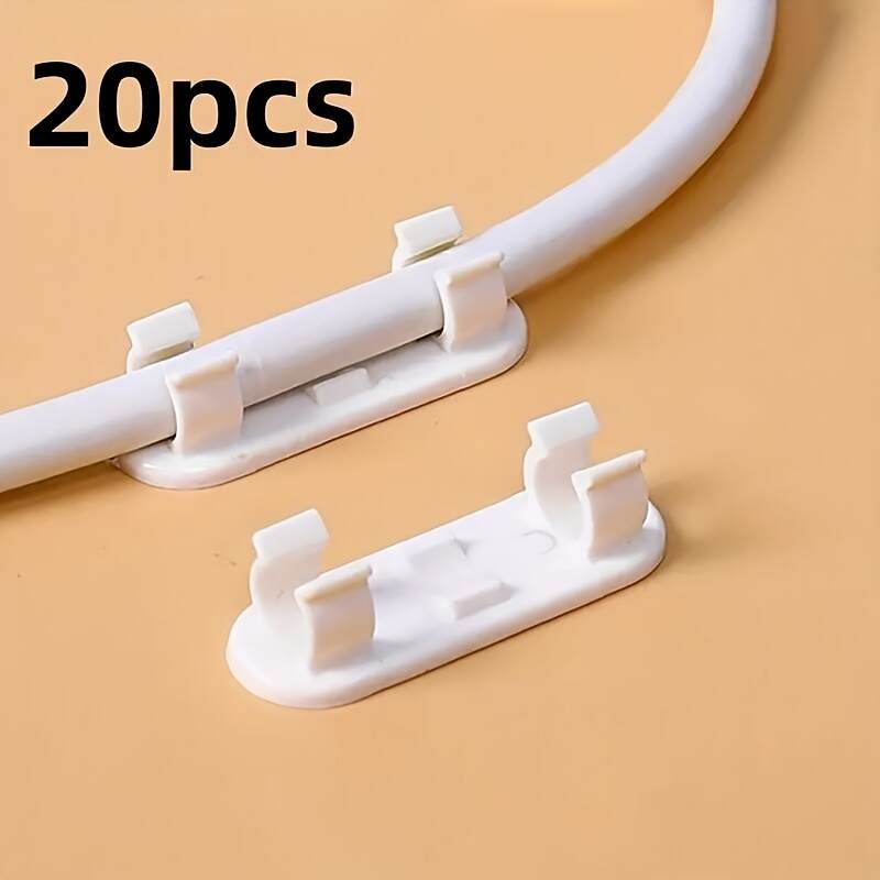 [20pcs Adjustable Cable Clips] 20pcs Strong Adjustable Adhesive Cable Management Clips | Wire Organizers for TV/PC/Network Cables, Under Desk & Wall Cord Holders for Home Office Organization, No Residue Removal