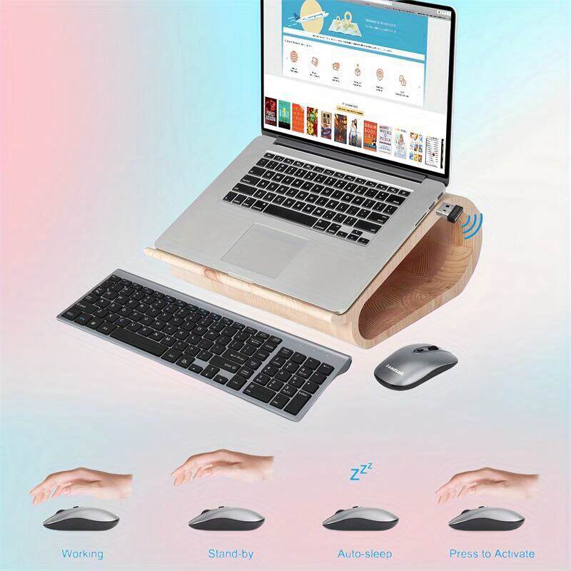 Wireless Keyboard and Mouse Combo | Compact and Silent Wireless USB Mouse and Computer Keyboard Set | for Windows Laptop, Desktop, PC