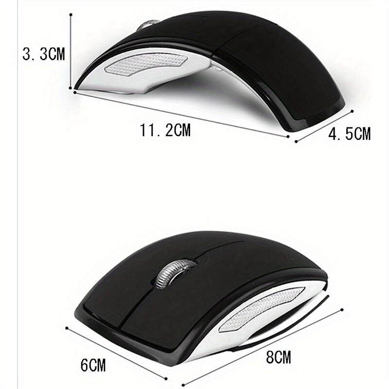 Wireless Foldable Mouse - 2.4GHz Receiver/Optical Tracking/Ergonomic Design/Portable for Laptops, Desktop Computers