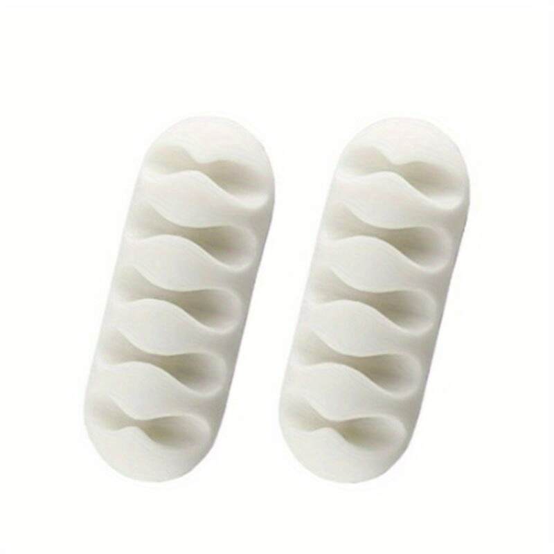 Desktop Phone Cable Winder Earphone Clip Charger Organizer Management Wire Cord Fixer Silicone Holder 5 Slots Strip