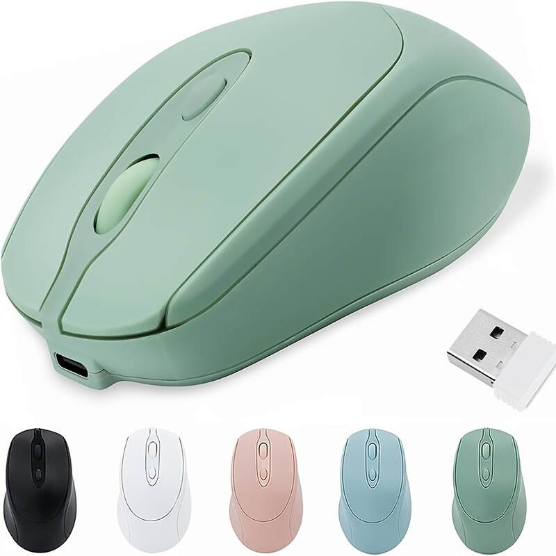 [Wireless Mouse] Rechargeable Wireless Mouse | Updated Small Ergonomic Mouse, 2.4G+Bt Dual-Mode Connection, with USB Receiver, Suitable for Pc Computers, Laptops And Desktops, with Silent Click Function