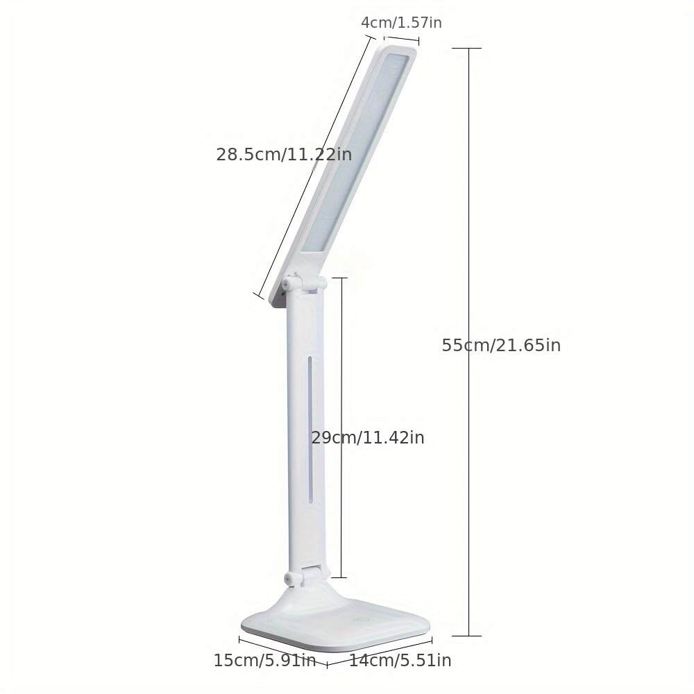Modern LED Desk Lamp with Touch Control, USB Powered, Adjustable Brightness, Eye-Caring Anti-Blue Light, Polished Finish for Reading & Study, Ergonomic Design for Comfortable Use, Study Desk Lamp | Modern Desk Lamp | Plastic Construction