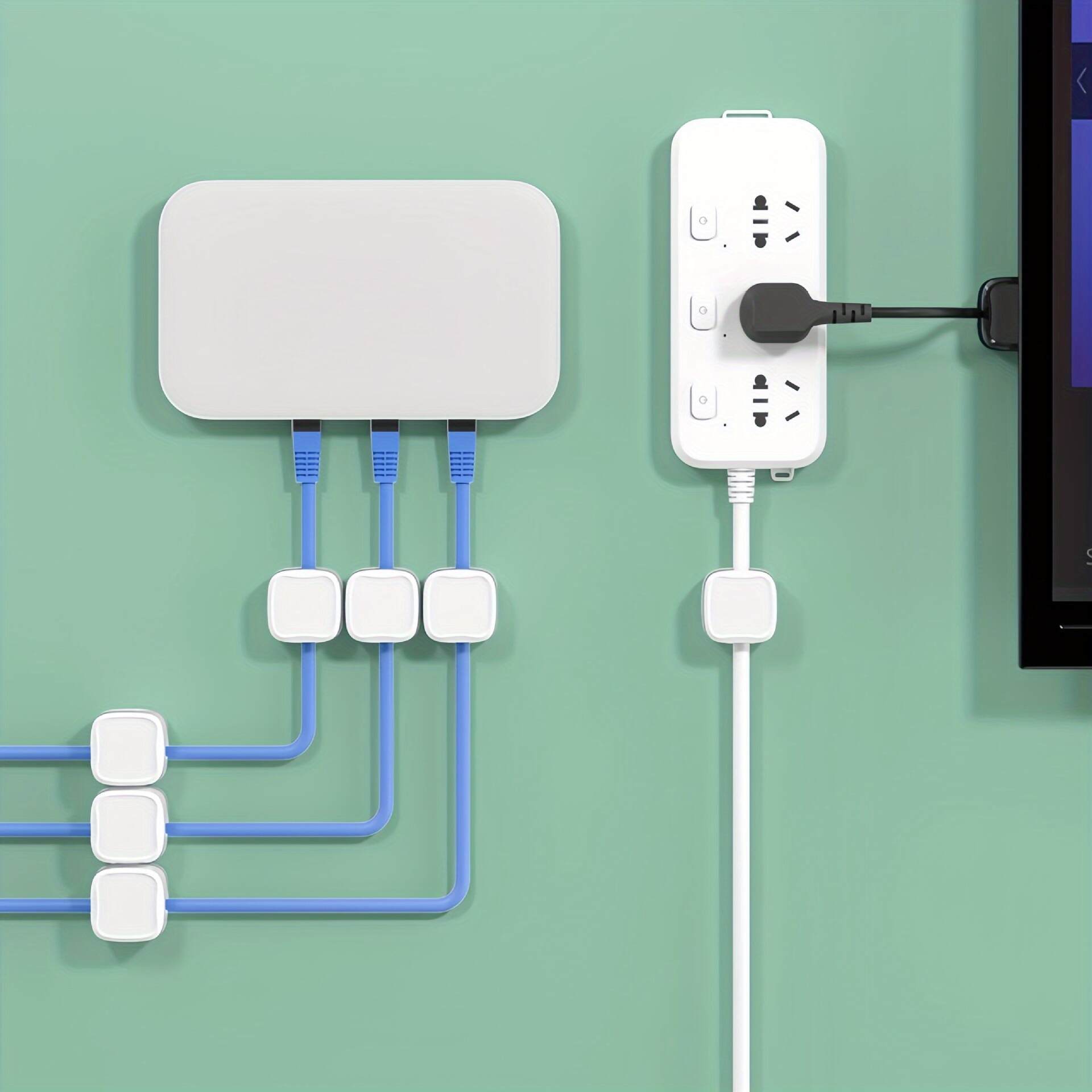 Multi-Purpose, Suitable Various Cables, Desktop And Home Office Wire Management. 6pcs PVC Holder- Strong Adhesive, No Need to Drill. Magnetic Organizer Clip, Holder