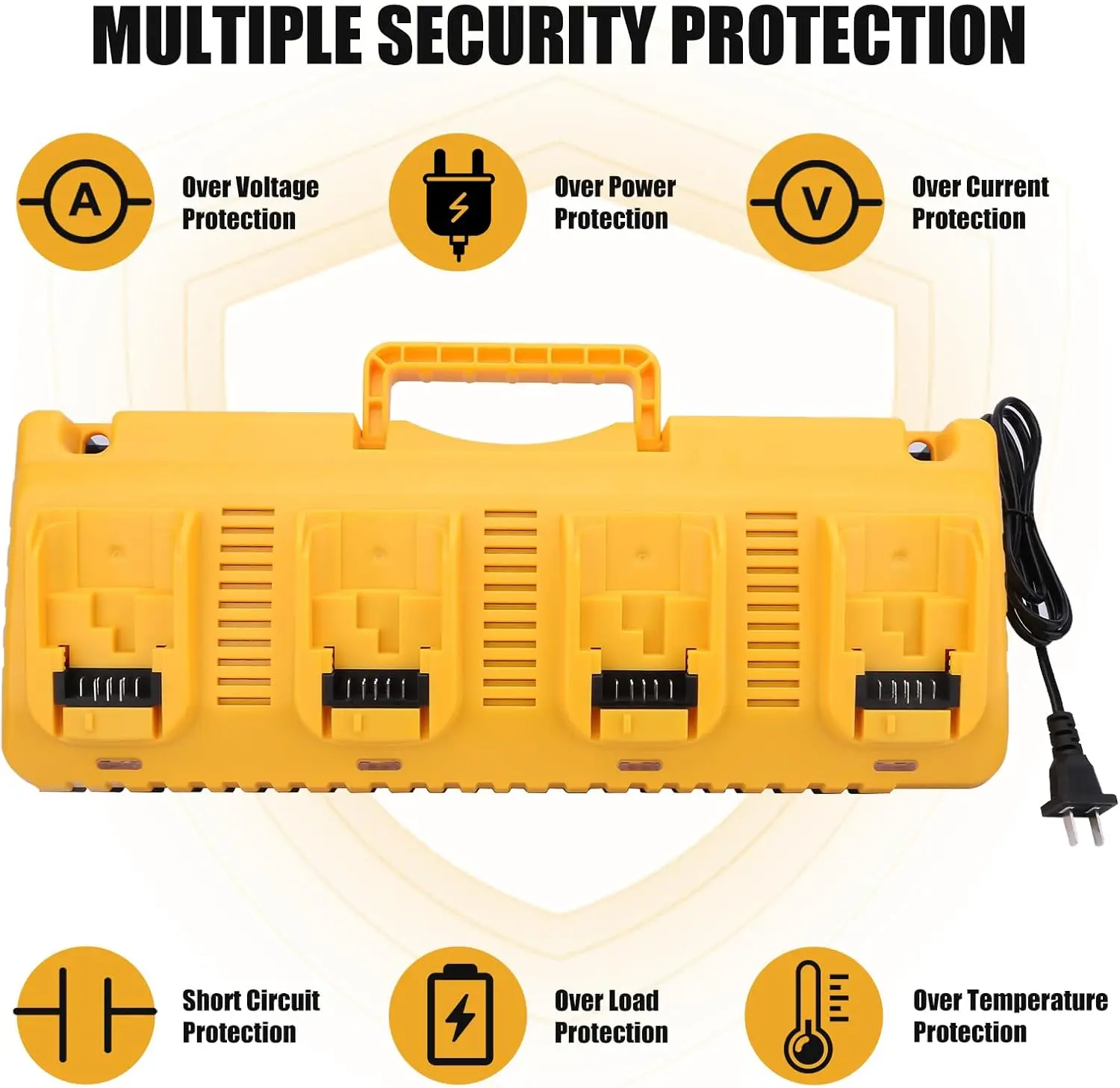 4- Pack 8.0Ah 20 Volt Lithium ion Battery and DCB104 Charger Station Compatible with 20V Max Batteries DCB201 Cordless Power Tools