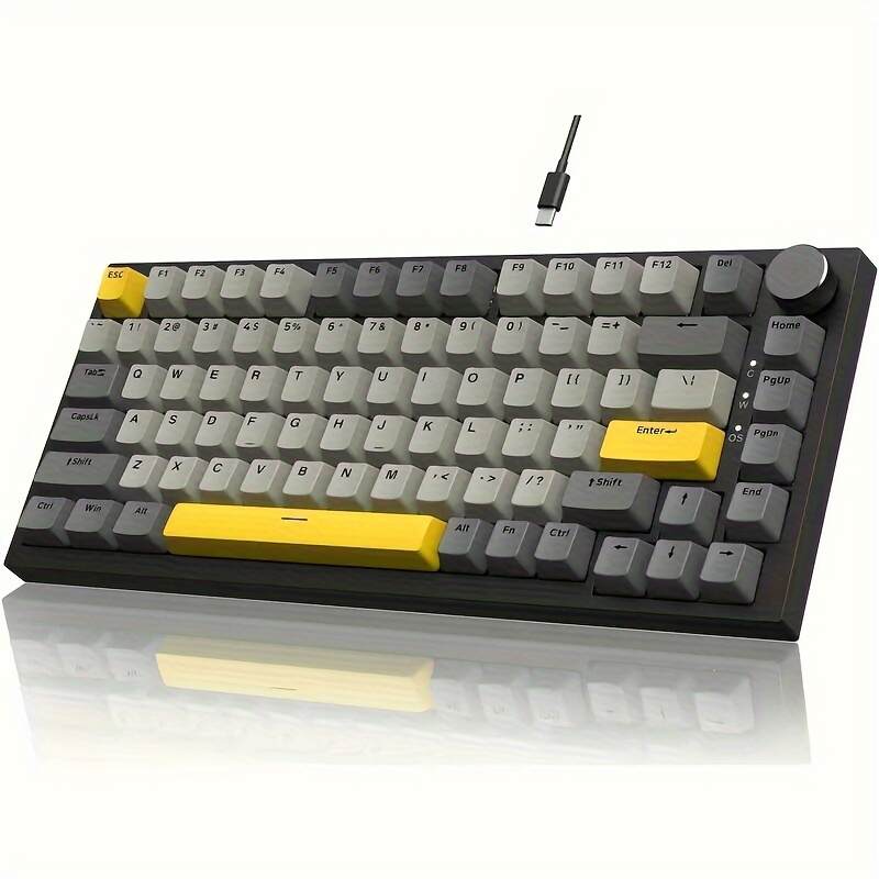 Wired Mechanical Gaming Keyboard - Hot Swap, Upgraded Washer, RGB Backlight, NKRO, Ergonomic Moon for Switch for PC/Win, Pad