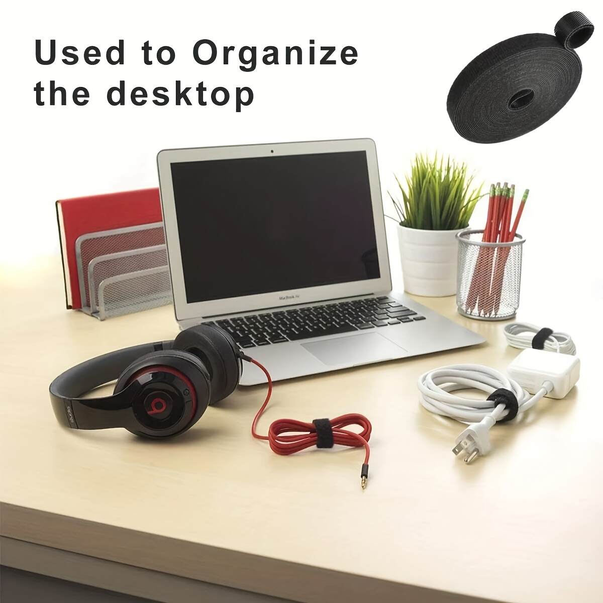 Cable Management Tie Down Straps, Adjustable Nylon Fastening Cable Straps, Reusable Cord Wrap And Hook Loop Cords Ties For Organizer Or Storage - 5M