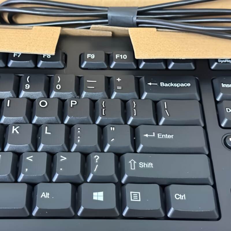 [Classic Wired Keyboard] Ergonomic 104-Key Wired USB Keyboard for Windows PC Laptop | Classic Black Design with Numeric Keypad, Media Keys & Hotkeys, USB-Powered (No Batteries Needed), Computer Accessory