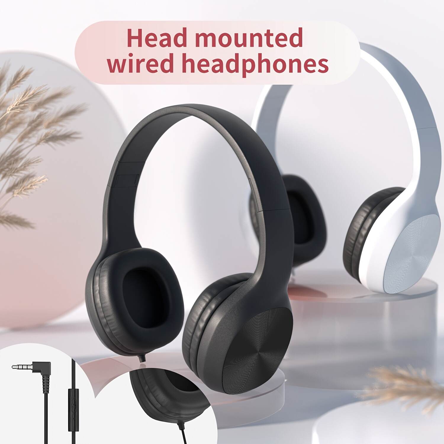 Stereo Headphones with Wire-Style Music Studs, Foldable for Mobile Phones, Computers, Tablets, and Laptops, High-Definition Sound for Clear Calls, Suitable for Watching Videos or Listening to Music