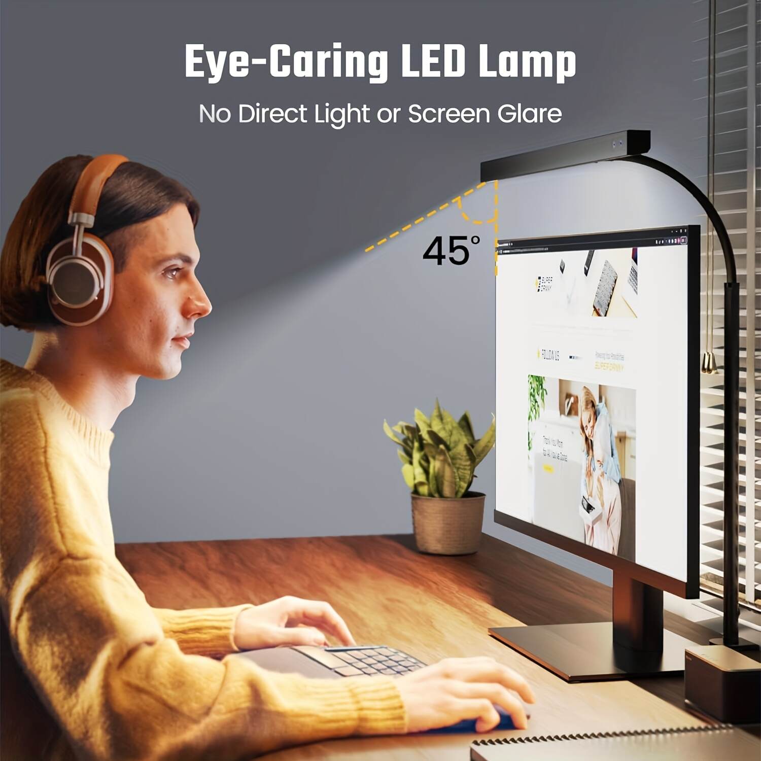 3 Color Modes, Stepless Dimming, Touch Control, USB Clamp Lamp for Reading, Working, Studying