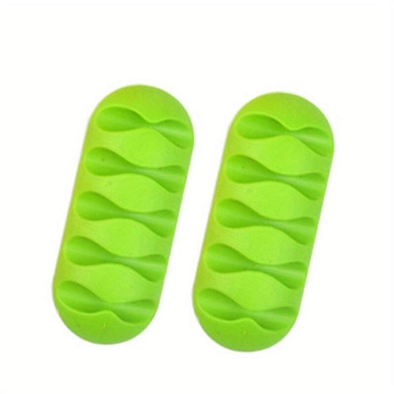 Desktop Phone Cable Winder Earphone Clip Charger Organizer Management Wire Cord Fixer Silicone Holder 5 Slots Strip