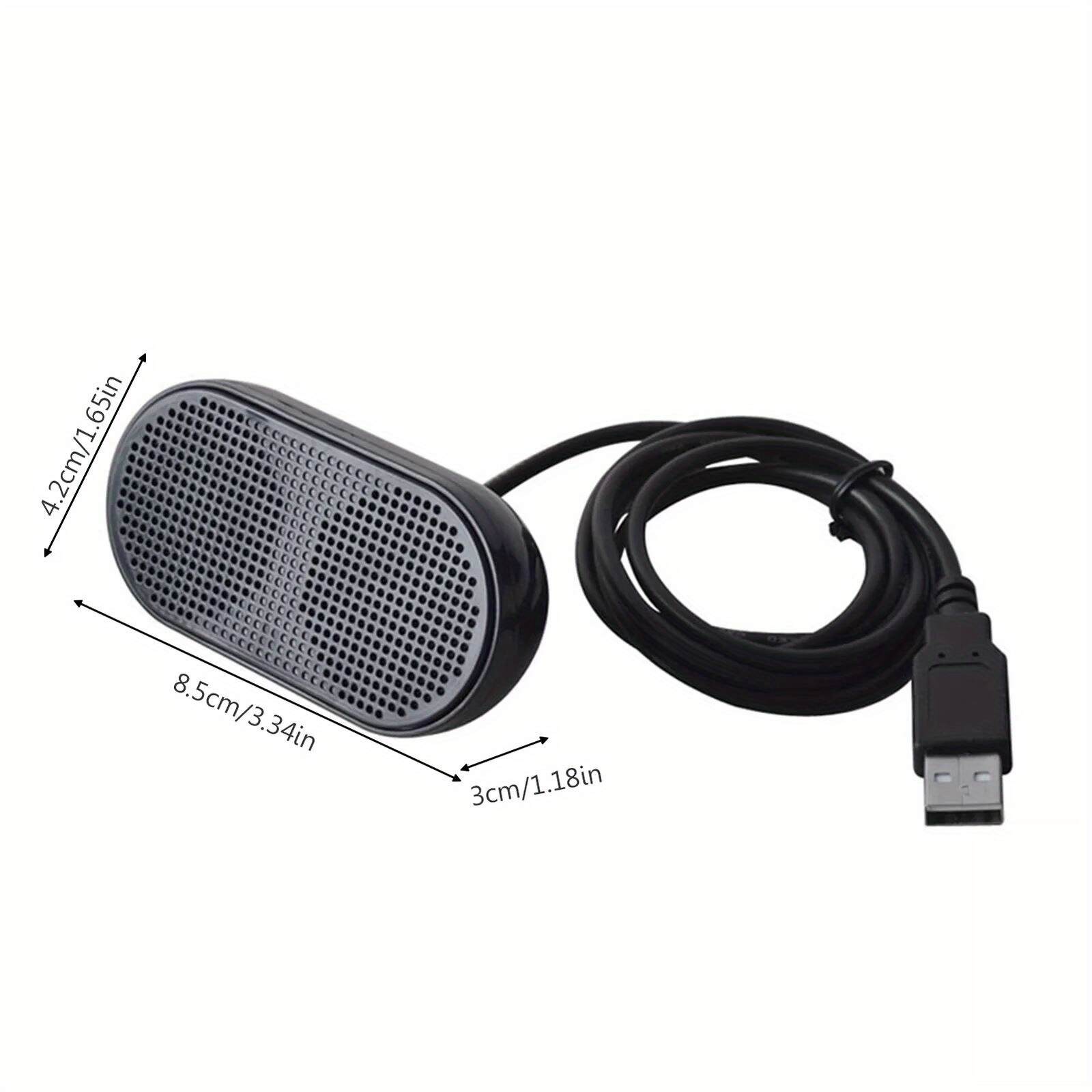 Portable USB Computer Speaker with 3D Surround Sound - Plug & Play Compact Design, USB-Powered (5V) for Laptop, PC, PS4 - No Battery Needed, Durable ABS Construction, Laptop Accessory, Minimalist Speaker, Perforated Grille