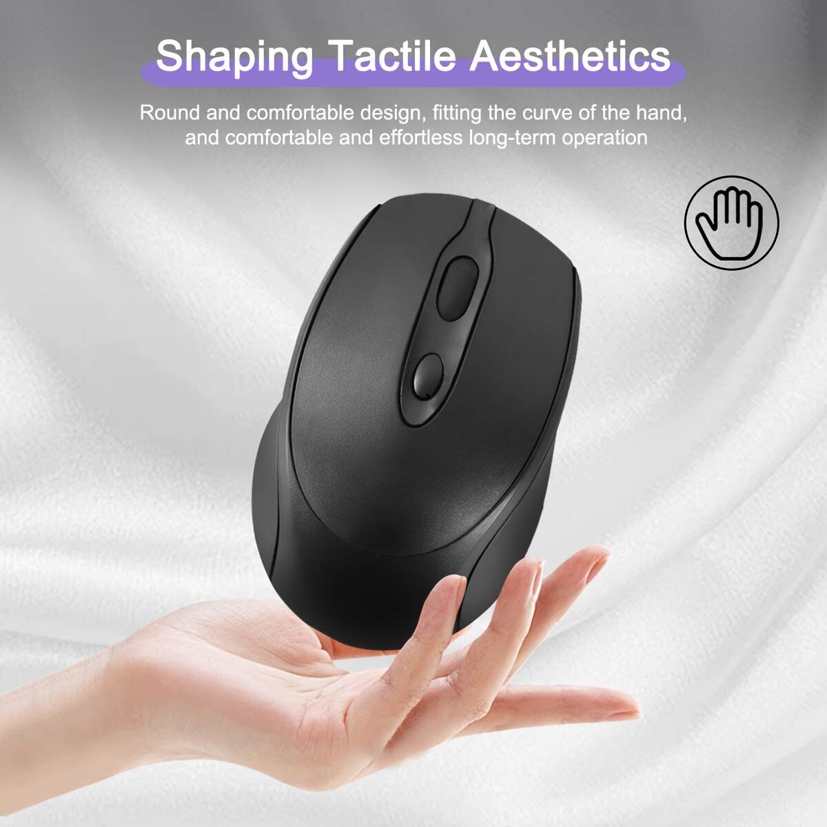 [Wireless Mouse] Rechargeable Ergonomic Wireless Mouse (BT & 2.4G) | Computer Cordless Mouse with USB Receiver for PC Mac Laptop