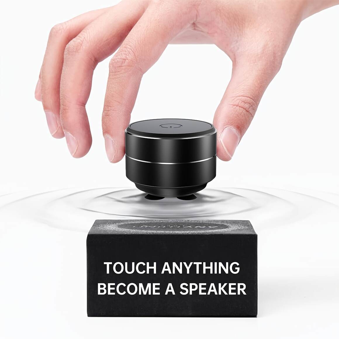 [Portable Speaker] Compact Portable Speaker | Enhanced Bass & Stereo Sound, USB-C Charging, Suction Cup Adhesive Base, Button Control, No Battery Needed for Home, Office, Travel