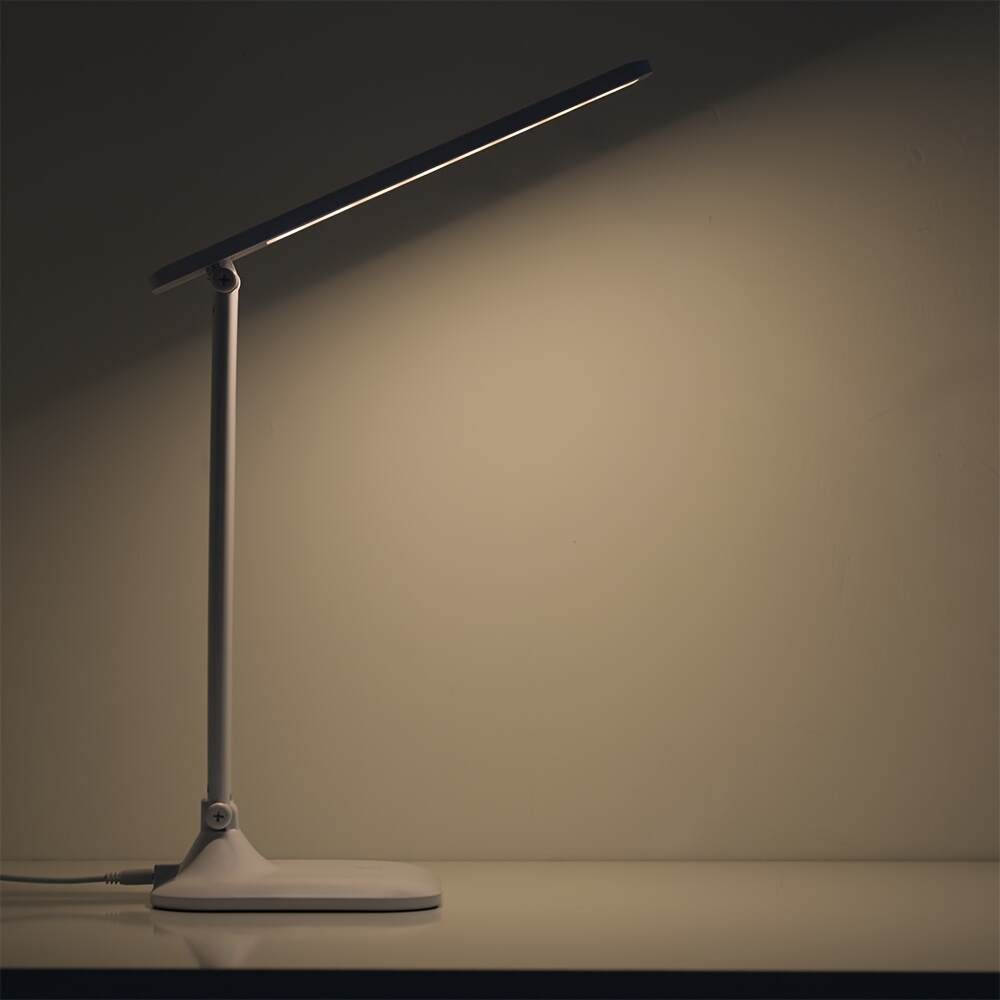 Modern LED Desk Lamp with Touch Control, USB Powered, Adjustable Brightness, Eye-Caring Anti-Blue Light, Polished Finish for Reading & Study, Ergonomic Design for Comfortable Use, Study Desk Lamp | Modern Desk Lamp | Plastic Construction