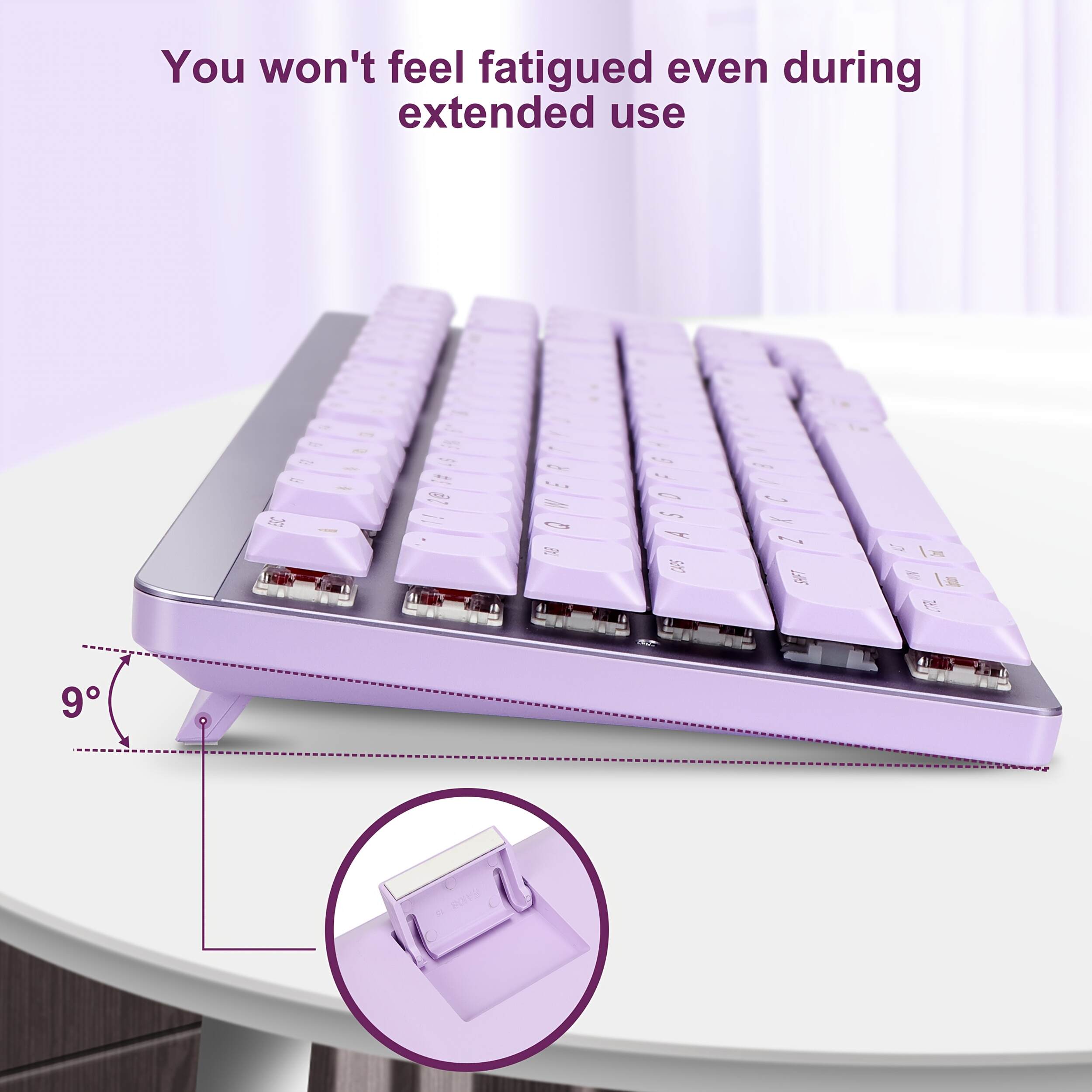 Wireless Mechanical Keyboard And Mouse, 2.4Ghz Cordless Mechanical Keyboard And Silent Mouse, Low-Profile Red Switch, 98-Key Compact Slim 96% Keyboard for Windows/MacOS PC Laptop