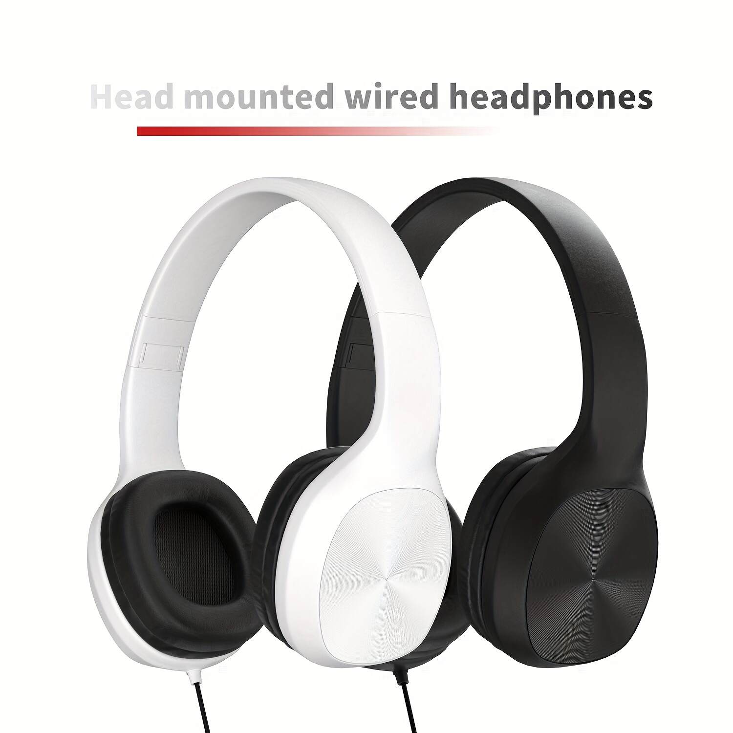 Stereo Headphones with Wire-Style Music Studs, Foldable for Mobile Phones, Computers, Tablets, and Laptops, High-Definition Sound for Clear Calls, Suitable for Watching Videos or Listening to Music